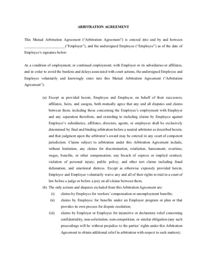 Arbitration Agreement