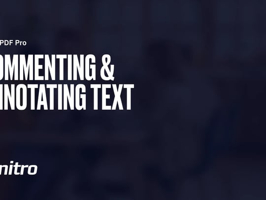 Commenting & Annotating Text