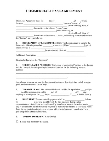 Commercial Lease Agreements