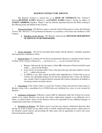 Contract Services Template