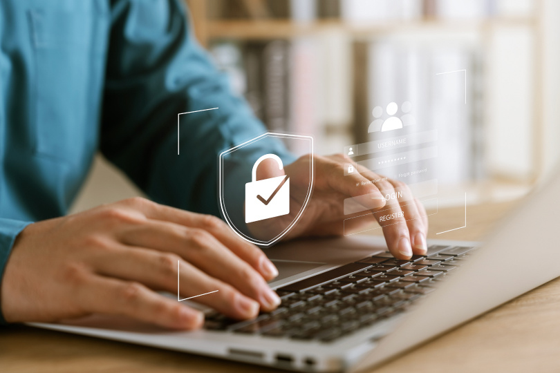 laptop with security graphics