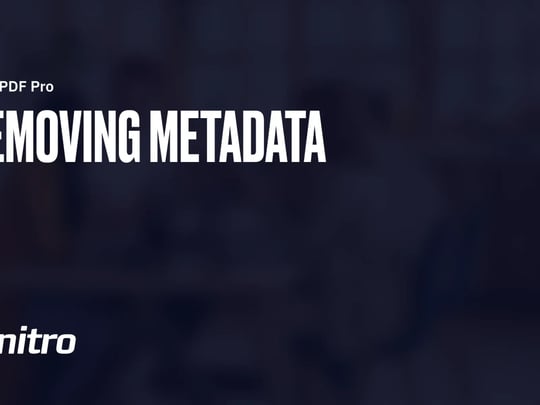 Removing Metadata