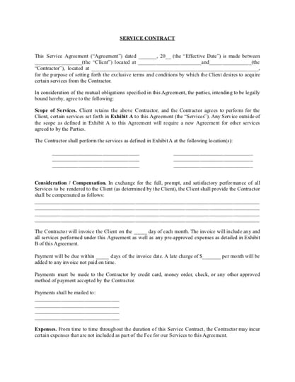 Service Contract Template