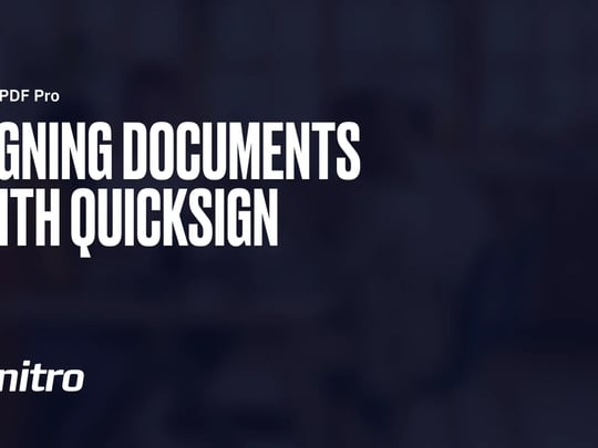Signing a Document with QuickSign 