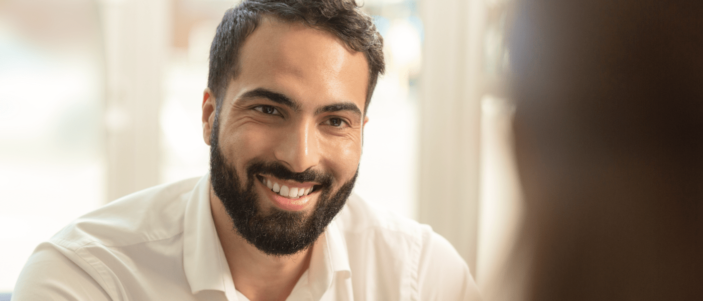 Man having an interview