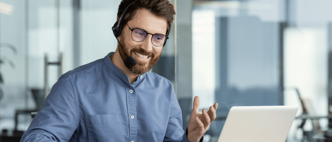 Hiring manager having a video call