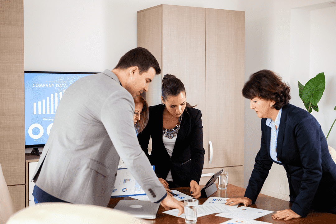 Sales team having a meeting 