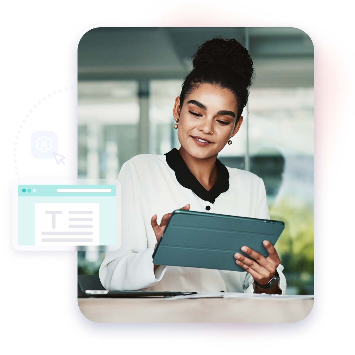 Woman using tablet in the office