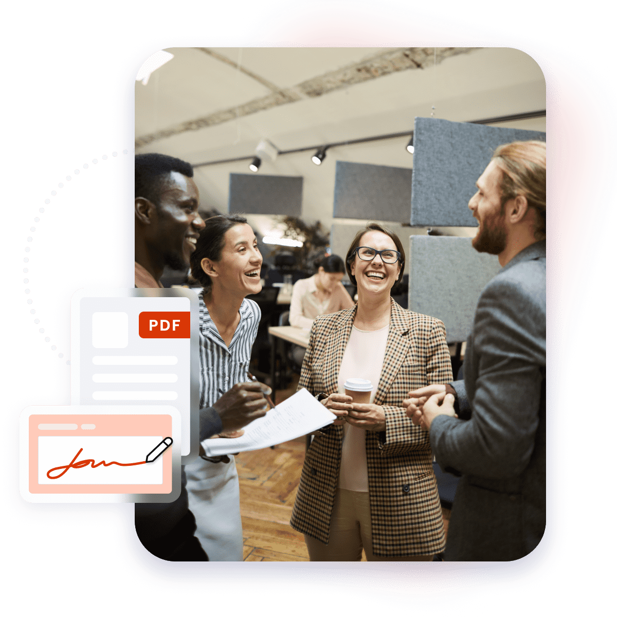 Group of partners having a laugh together