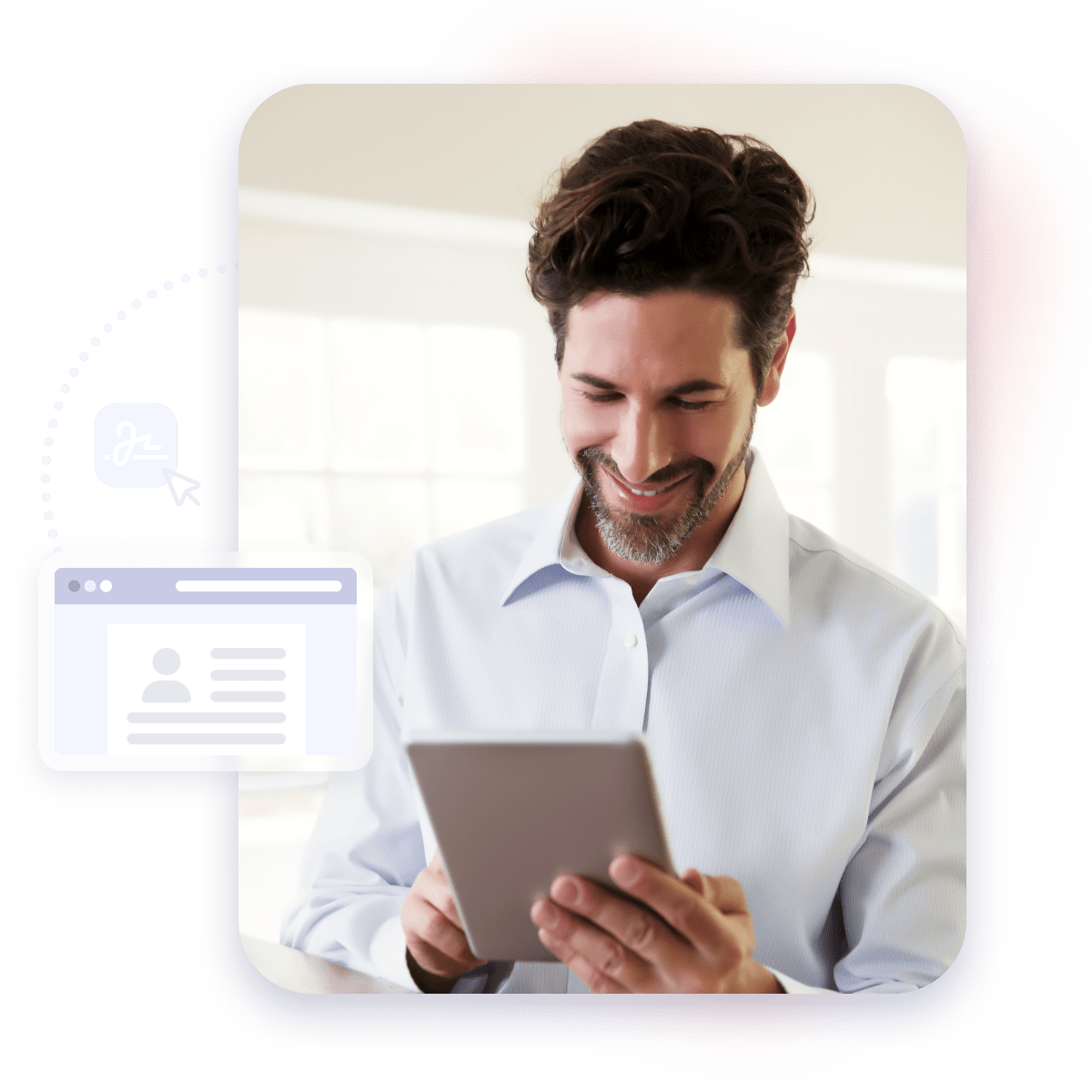 Image of a man using a tablet