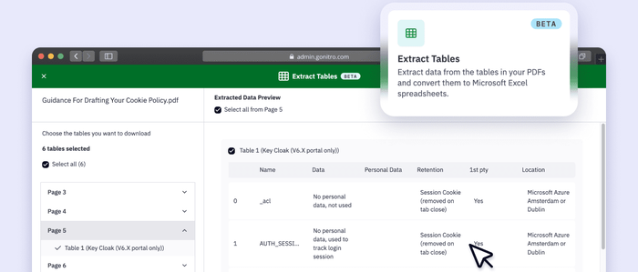 Screenshots-Workspace-Extract Tables-CAP